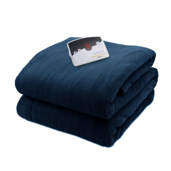 Biddeford Bedding Biddeford Microplush Heated Blanket Twin Navy Blue Poshmark